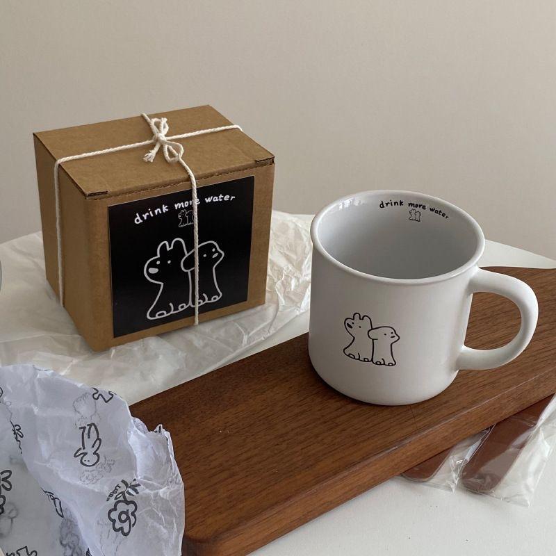 

Кружка для воды с рисунком собаки, кружка для парня, персонализированная кружка с крышкой, парная кружка для воды, кружка для дома, общежития 350ML