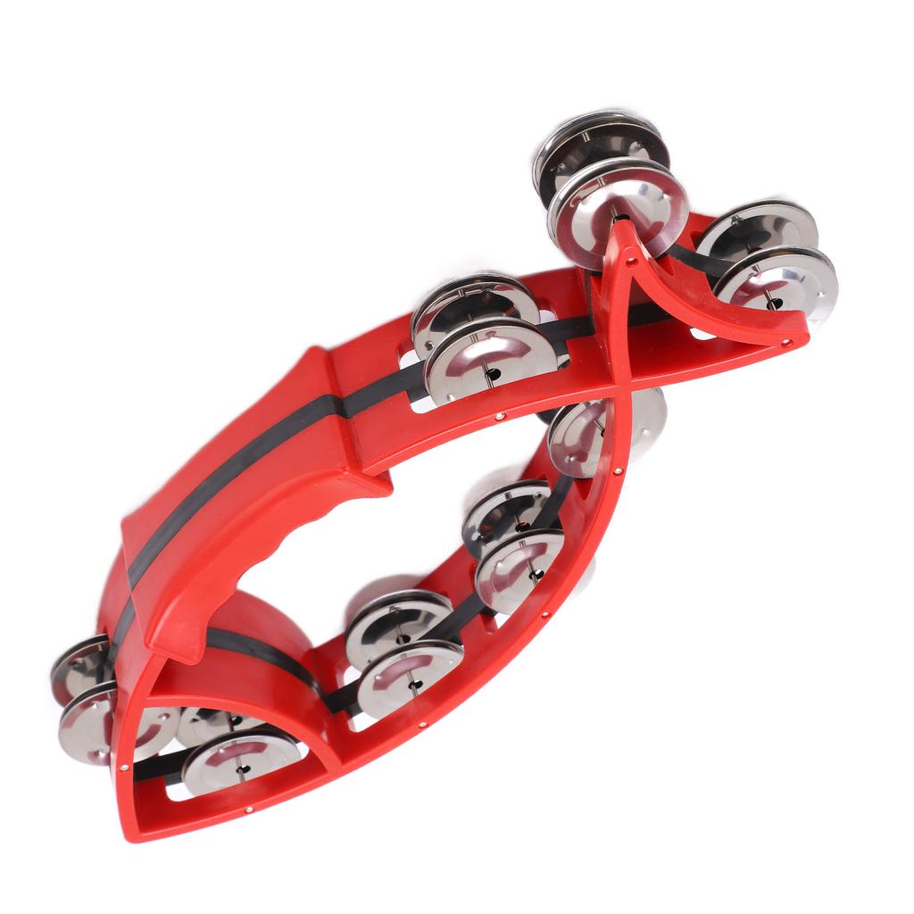 Hand Tamburin Glocke Glatt Fischförmig Doppelreihe Tamburine Musikalisches Rhythmusinstrument für