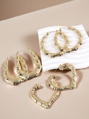 1 Pair of Retro Fashion Three Dimensional Bamboo Shaped Earrings, Women's Accessories, Suitable for Daily Wear