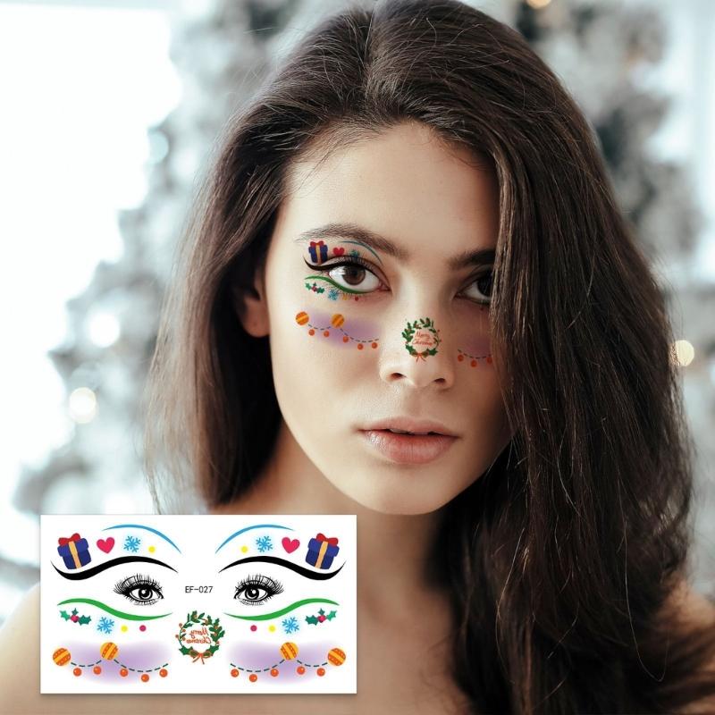 30 Efficient Skin Safe Face Decal for Christmas Parties Makeup Eye Cheek Art Temporary Body Sticker