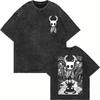 Cotton Vintage Washed Hollow Knight Silksong Sherma T Shirt Fashion Men Women Anime Oversize Loose Acid Wash Tees Shirts