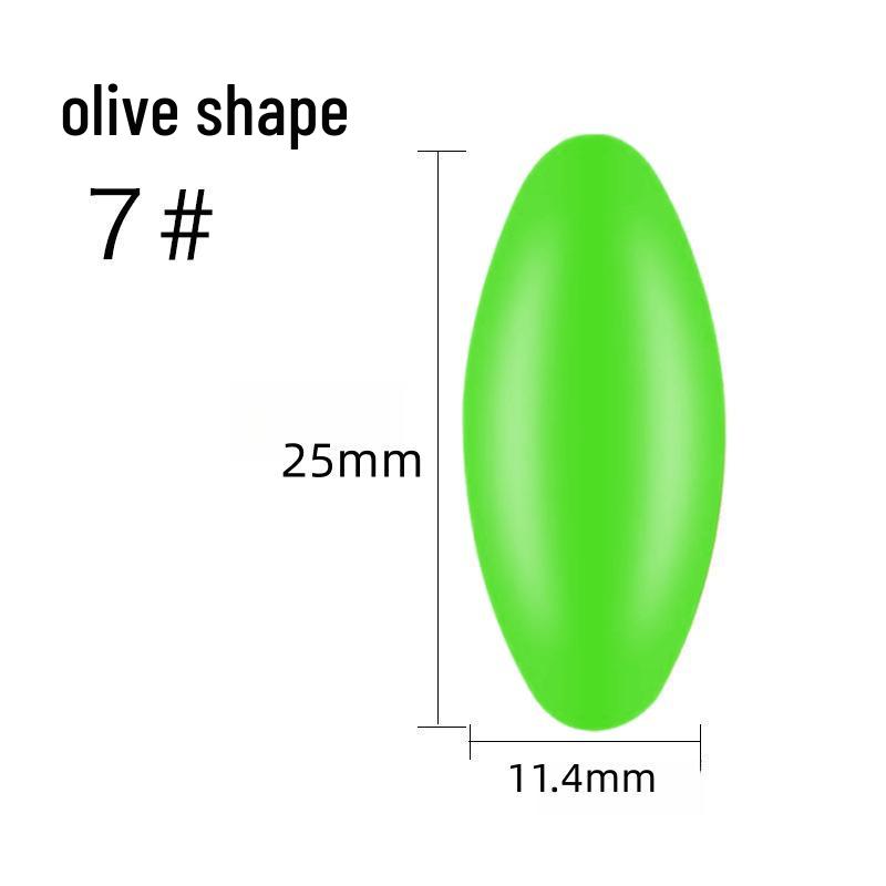 Silicone Olive-Shaped Fluorescent Fishing Float Tail Magnifier Bean