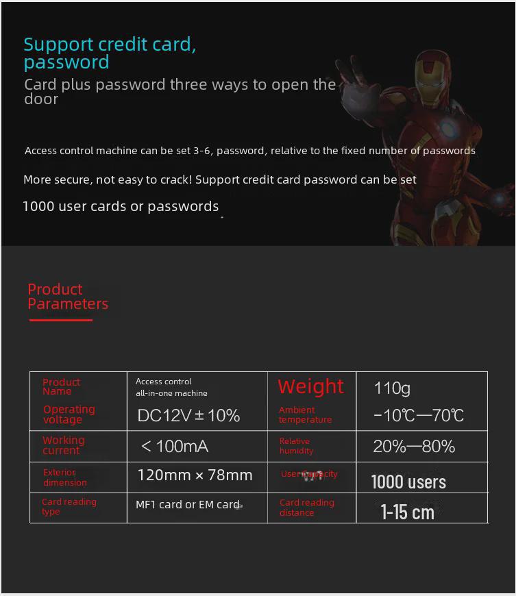 Community ID Card Swipe Smart Access Control System B10