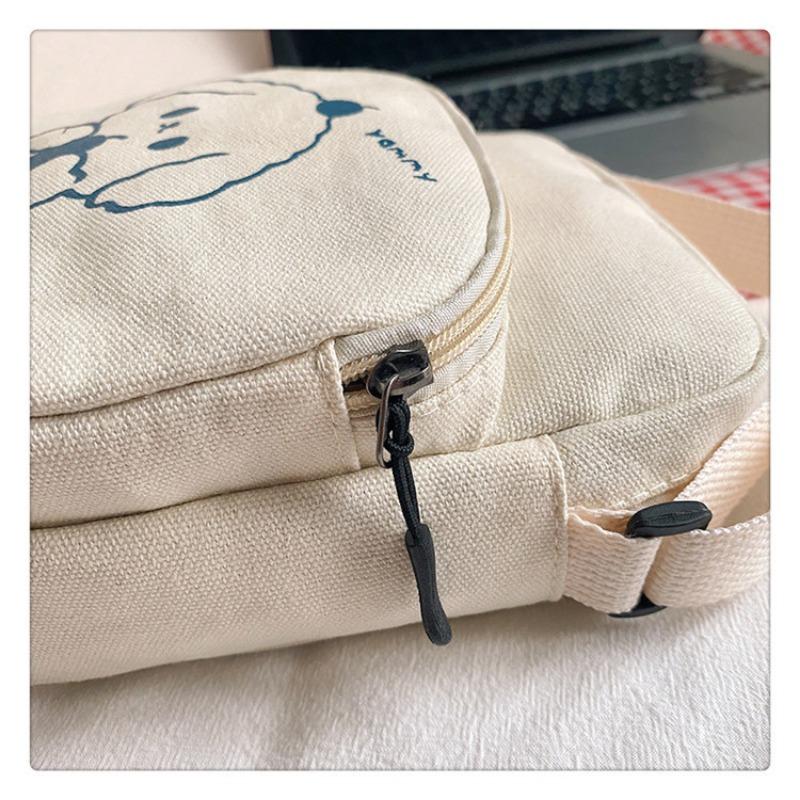 Japonský Harajuku styl kreslená plátěná taška korejská minimalistická crossbody peněženka pro studenty