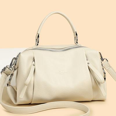 Large Capacity Handbag PU Retro Bag Women's Shoulder Crossbody Bag Mother Bag