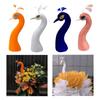 Peacock Mannequin Head Floral Arrangement Decor Flower Basket Ornament Home