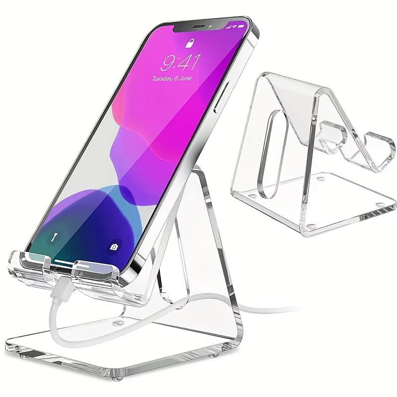 Schreibtisch-Handyhalter Schreibtisch-Tablet-Ständer Halterung Handy-Ständer Klare Acryl-Kunststoff-Halterung Für iPad iPhone Huawei Halterung