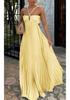 Europäisches/Amerikanisches Trägerloses Plissee-Neckholder-Kleid - Damen Sommer Einfarbig Ärmellos Strand Resort Kleidung