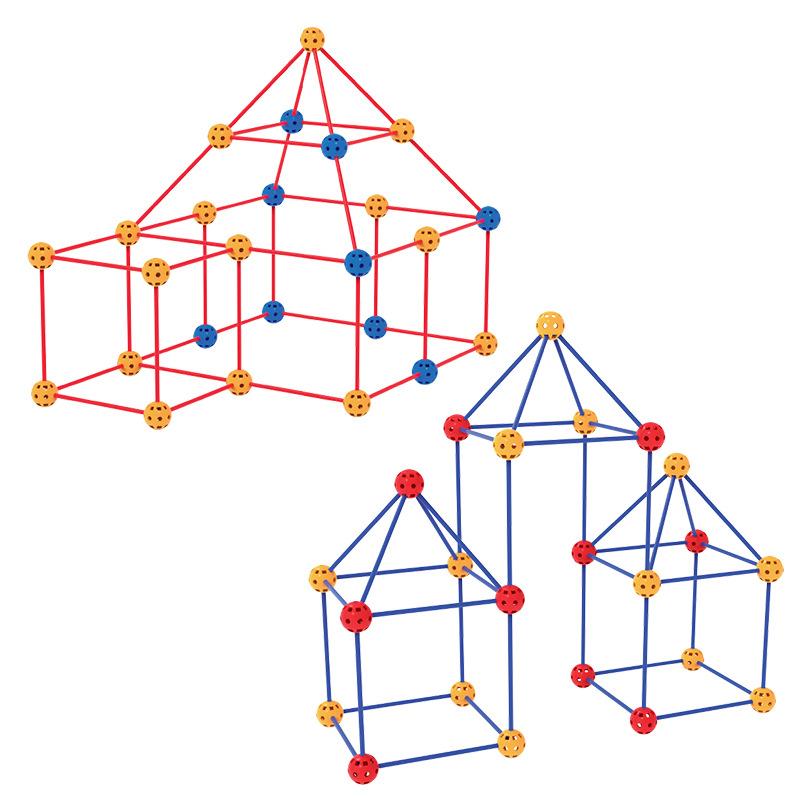 Indoor And Outdoor Patchwork Tent Toys, Children'S Diy Castle With 87 Pieces Of Cloth Tent Game House Production