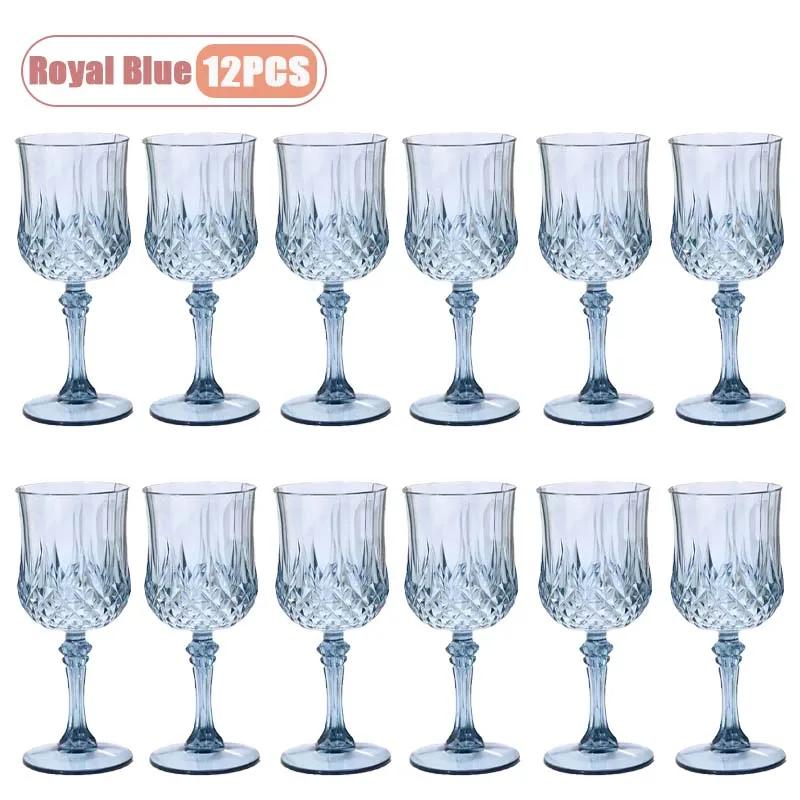 12/24PCS Shatterproof Tall Plastic Champagne Flutes Reusable Wine Glasses for Wedding Party Outdoor Picnic  Drinkware Decoration