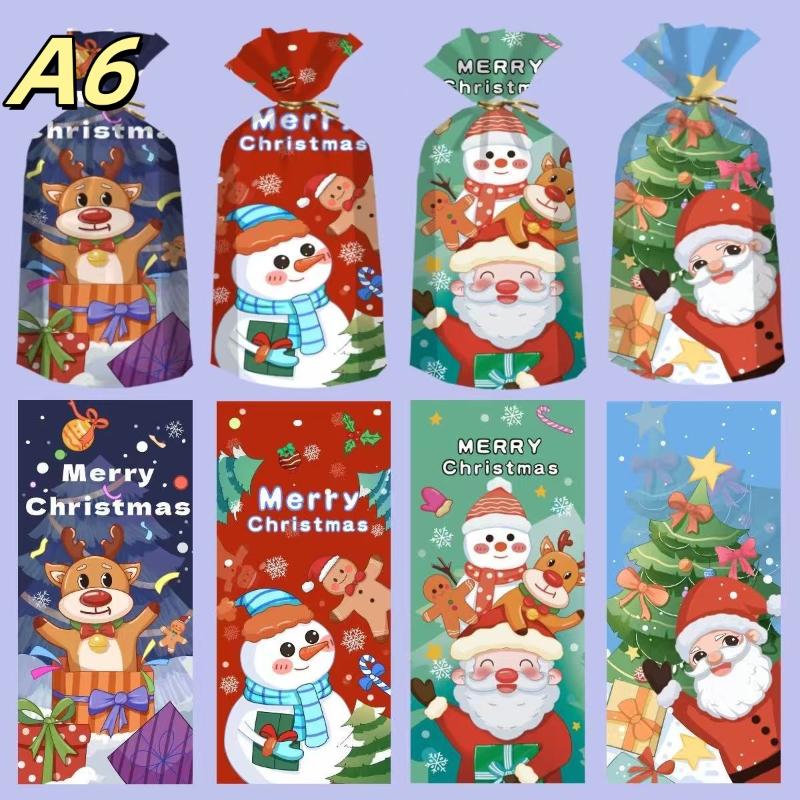 50 ks Vánoční sáčky na cukroví Vánoční dekorace Dárková taška Santa Claus Navidad Vánoční dárkové tašky Vánoční sáček na balení sušenek