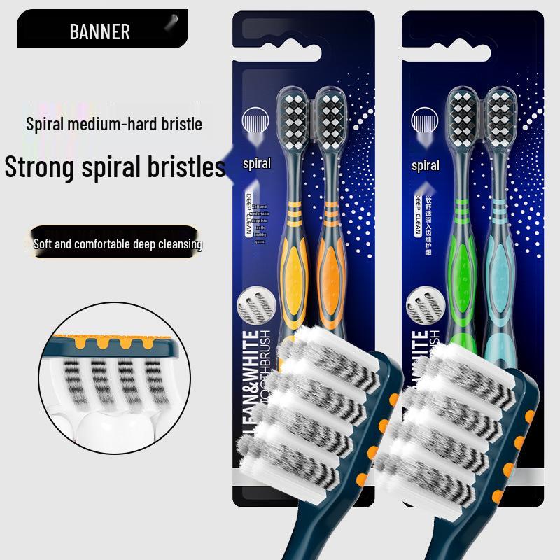 

Корейська чоловіча зубна щітка преміум-класу із середньо-жорсткою хвилястою спіральною щетиною