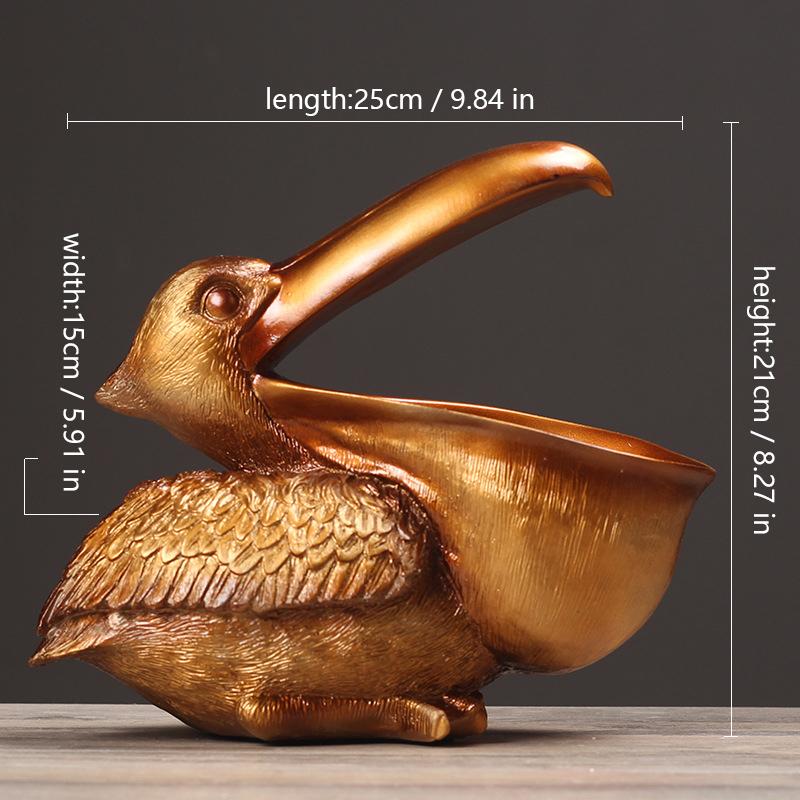 Pelikan Vogel Ornament Retro Harz Schlüssel Schmuck Aufbewahrung Tukan Eingangshalle Wohnzimmer Teetisch Heim Kunsthandwerk Kreativ