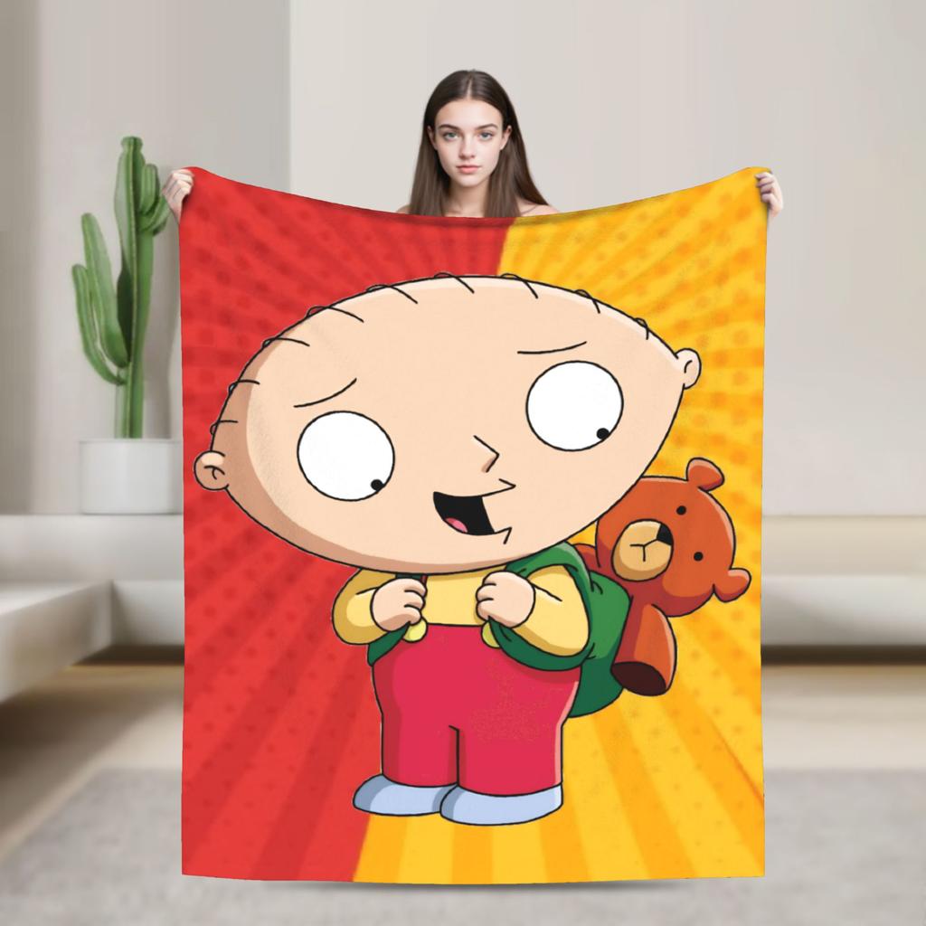 Peter Griffin Flannel Blanket Winter Soft Durable Throw Blanket for Boy Girl Bedroom Fluffy Bedspread Sofa Bed Cover