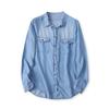 Tencel Fashion Polo Collar Single-Breasted Casual Denim Shirt