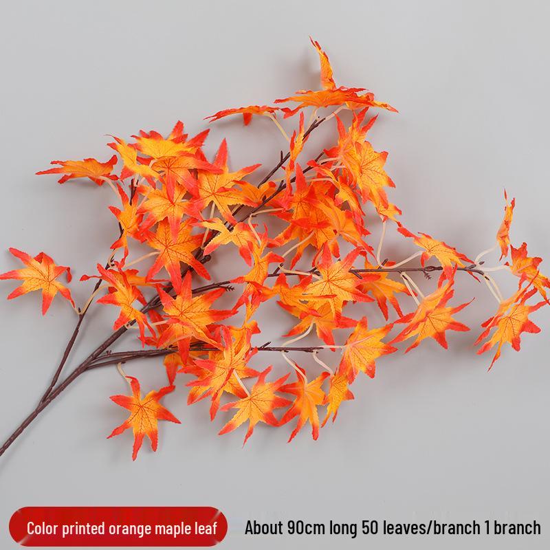 Artificial Red Maple Leaf Branch for Decoration and Landscaping