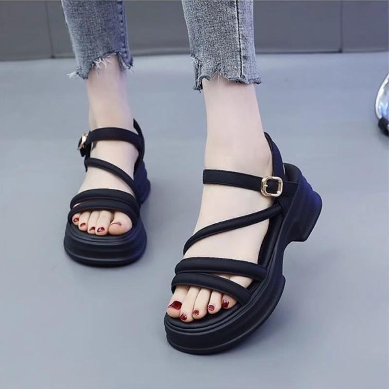 

Women s Sandals Platform Roman Style with Medium Heels Ladies Shoes Sales Vintage 2025 Luxury Anti Slip Hot Casual Designer Shoe 40
