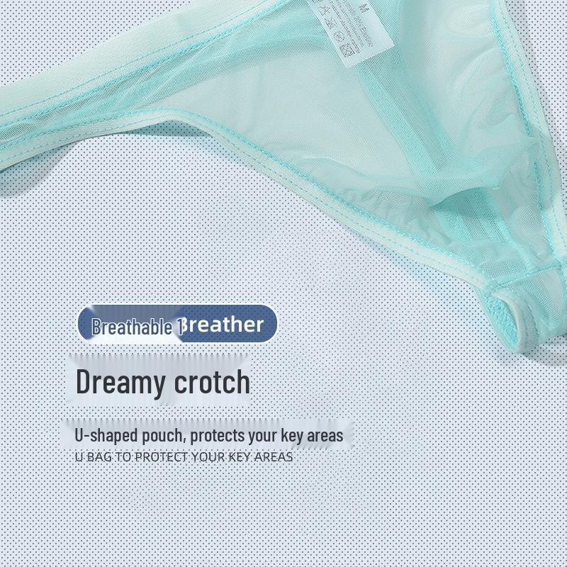 Youye Men's Mesh Transparent Thong - Ultra-Thin, Nude Feel, Breathable and Trendy Summer Briefs