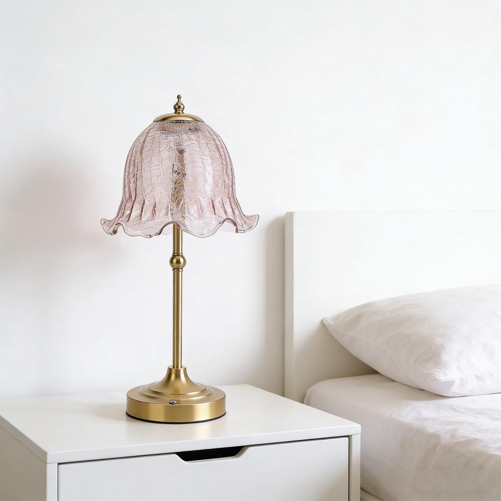 Cordless Table Lamp Glass Lamp Shade European Decorative Touch Table Lamp Night Light for Bedside Night Stand