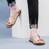 Genuine Leather Slippers Men's Sandals Beach Flip Flop Summer Men's Shoes