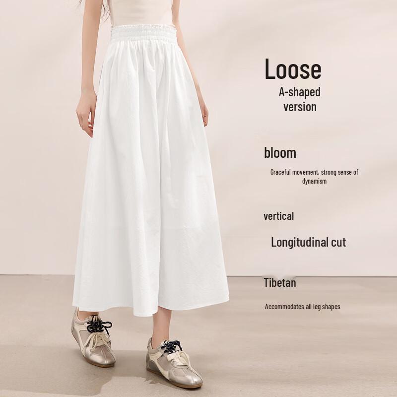 

SLLSKY Women s High-Waist A-Line Long Skirt 2XL