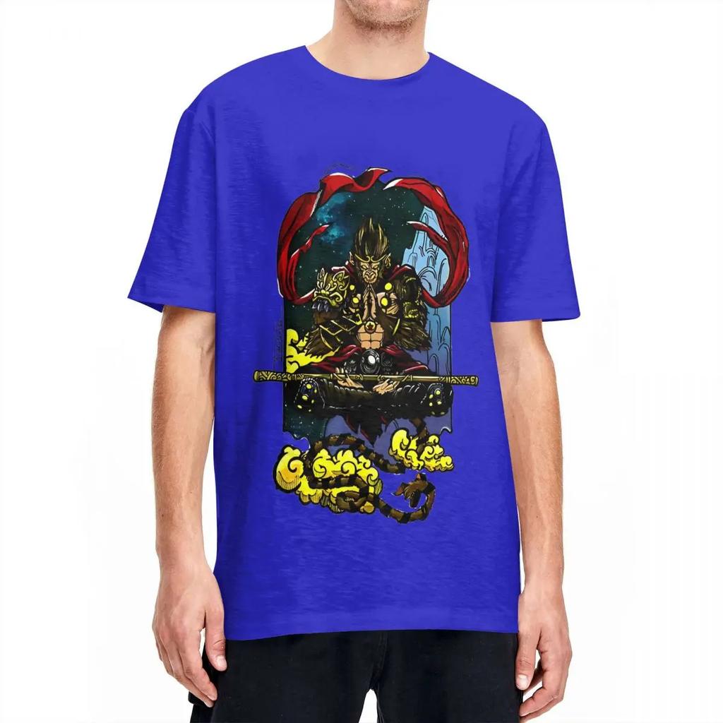 SUN WUKONG Color Black Myth T-Shirt Trendy Cool T Shirts Short Sleeve Street Style Tops Summer Pure Cotton O Neck Oversize Tees
