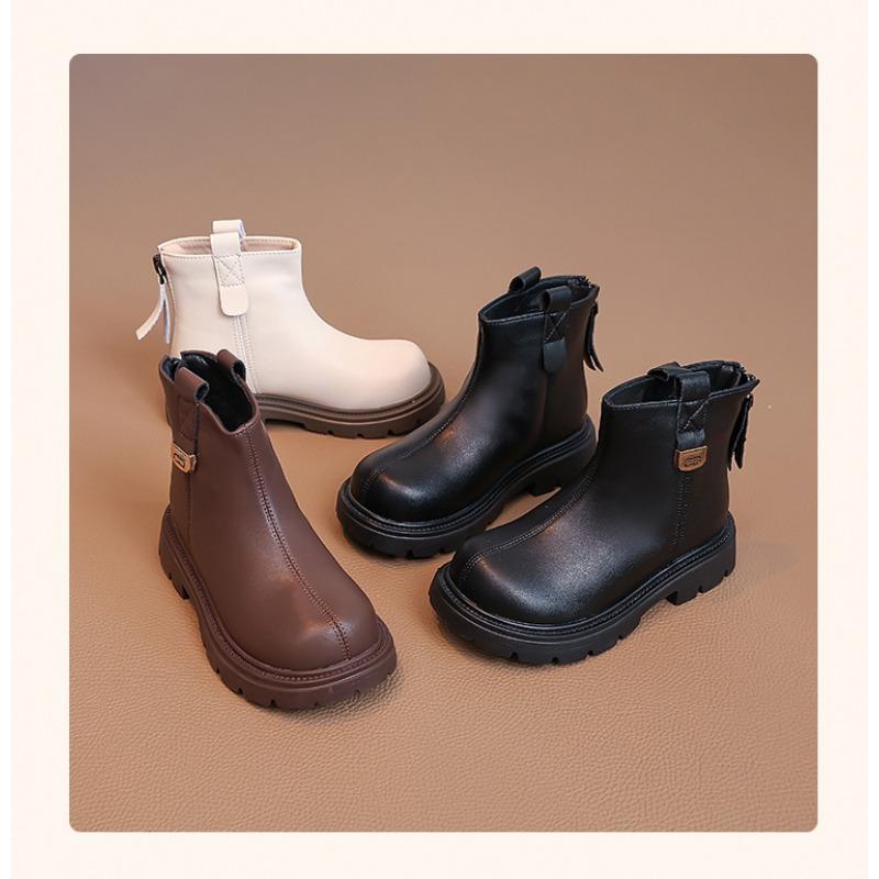 Kids Girls Fashion Soft Leather Ankle Martin Boots Casual Short Boots