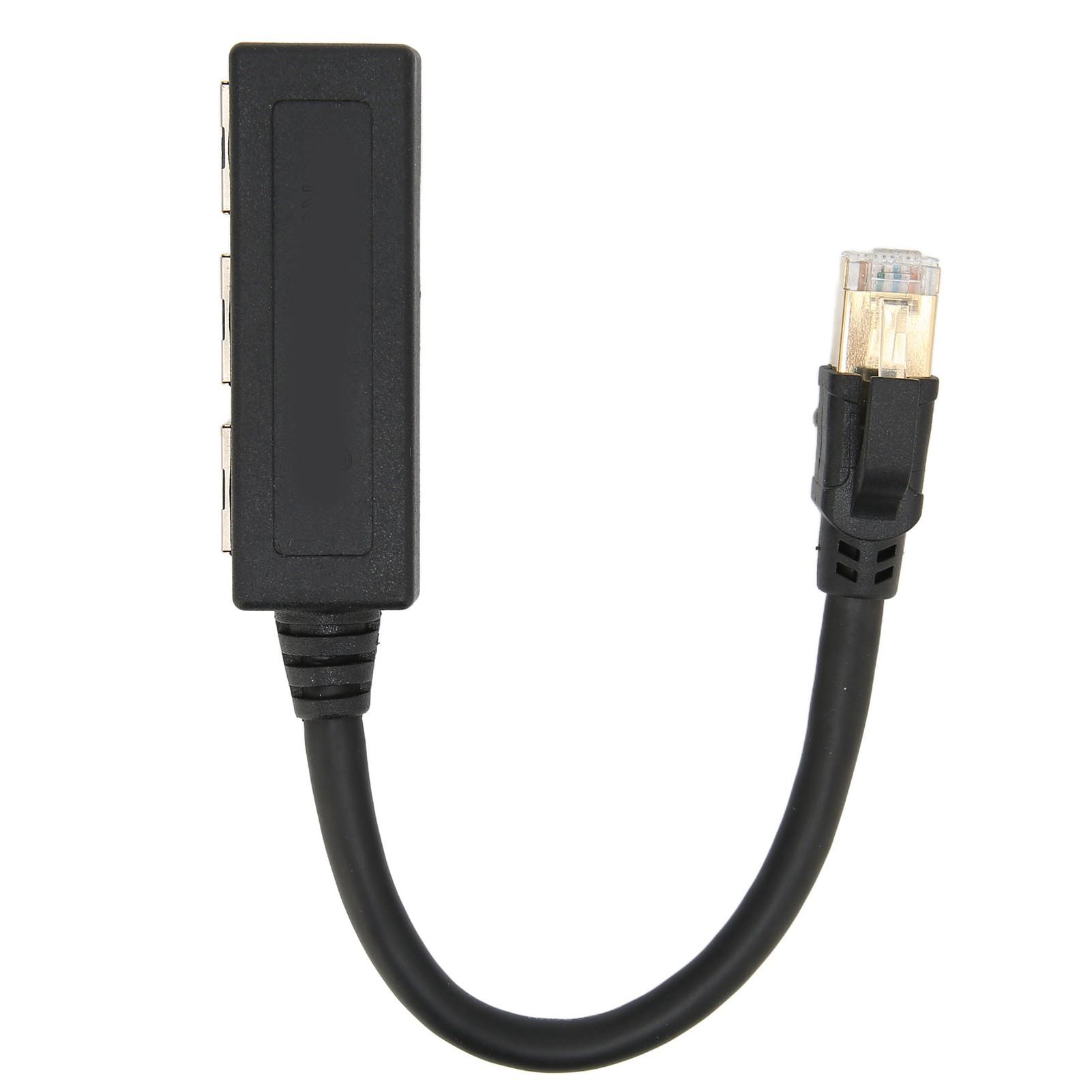 

RJ45 Ethernet Adapter Cable Extension 1 to 3 Port Excellent Connection Transmission Good Signal Ethernet Socket Adapter