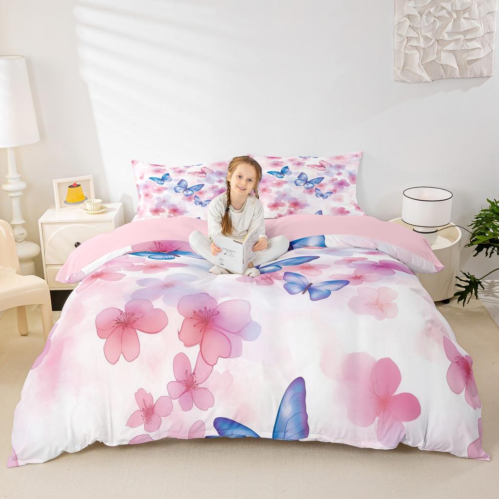 Comforter Homewish Chic Butterfly For Girls Colorful Glitter Stars Comforter Set Rainbow Flowers Bed Set