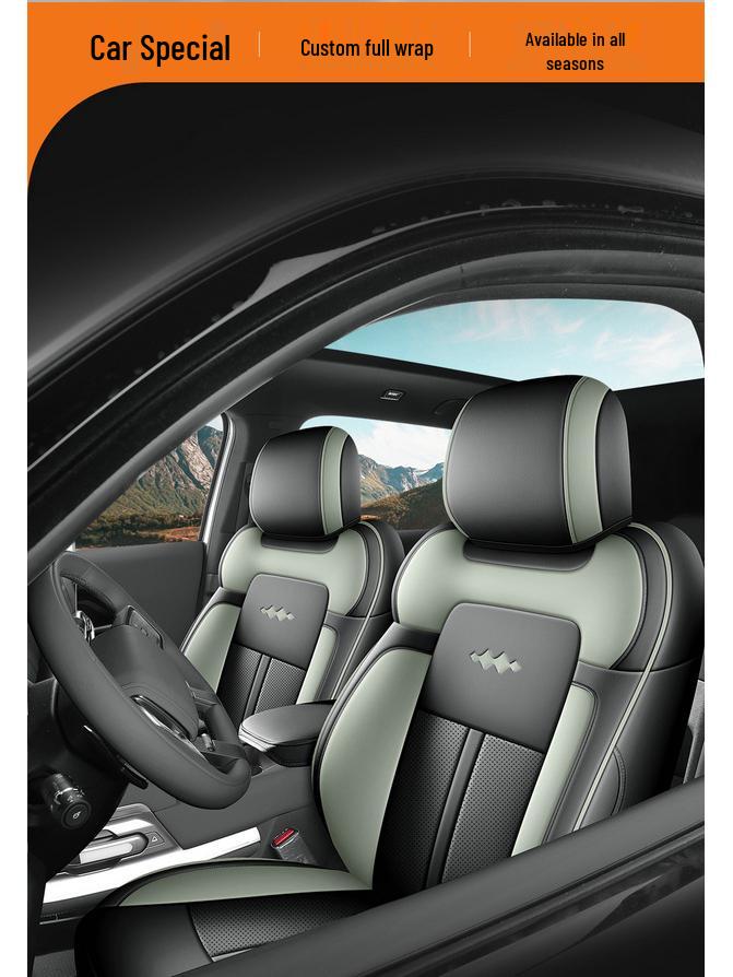 Equation Leopard Titanium 3 Full Leather Breathable Car Seat Cover for All Seasons