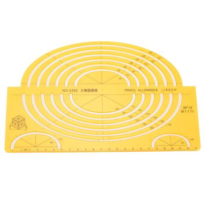 Righello geometrico cavo modello di disegno architettonico durevole multifunzionale (4352)