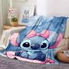 1pc Stitch Bow Blanket Lightweight Flannel Throw for Sofa Bed Travel Camping Livingroom Office Couch Chair
