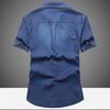 Men's Short Sleeve Casual Denim Shirt 