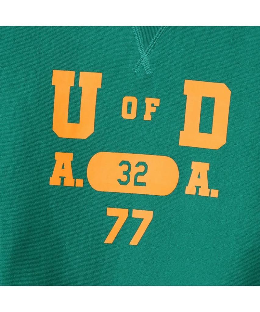 Sweatshirt Long Sleeve Round Neck COTTON USA Graphic Print Reverse Crew Neck Sweatshirt Casual Classic Green M [Champion] 11.5oz Weave(R) Women's