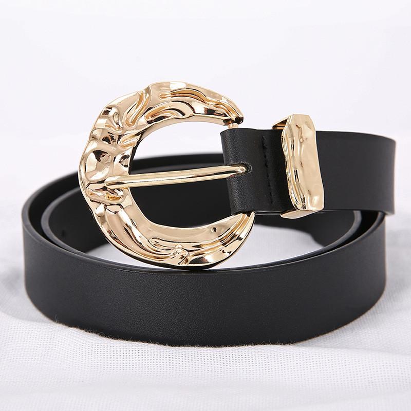 Fashion Faux Leather Waist Belt For Women With Metal Buckle Casual Dress Accessory