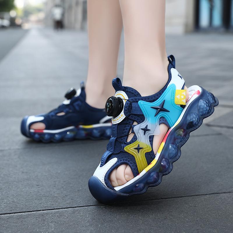 Summer Rotary Button Children's Closed Toe Sandals Beach Shoes Girls' Sports Beach Sandals