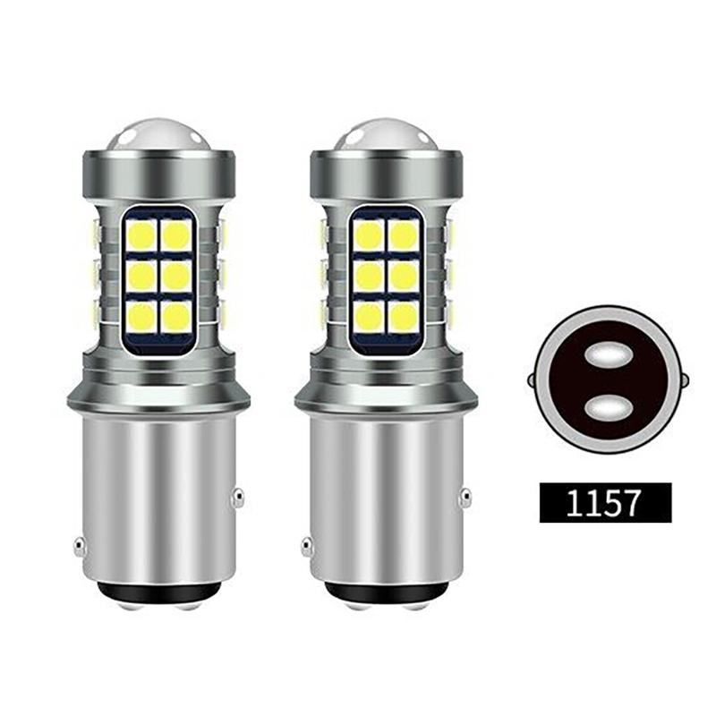 2x Signal Lamp 1157 BAY15D Led Bulb 12V 27SMD 3030 1156 P21W BA15S BAU15S R5W Car Turn Signal Reverse Light White Red
