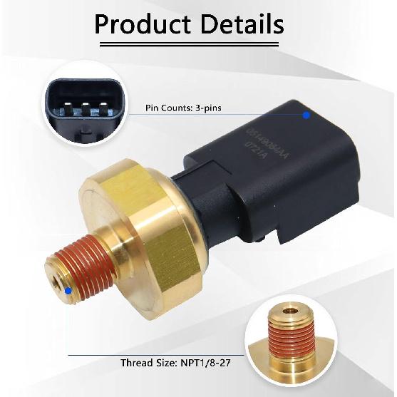 Oil Pressure Sensor Switch for Dodge Chrysler Jeep Ram 5149062AA | Dodge Ram 1500 Charger Durango Grand Caravan Avenger Chrysler 200 300 Aspen