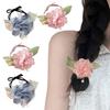 2Pcs Hair Tie High Elastic Rubber Band Hair Rope with Hand-Sewn Organza