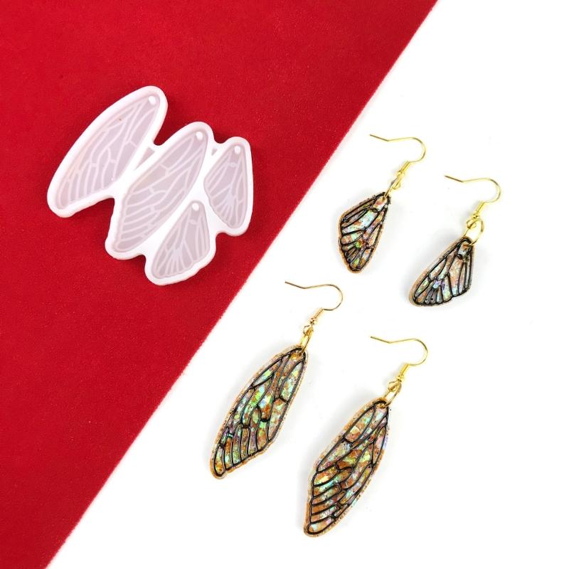 Angel Wing Decor Earring Silicone Mold Suitable for Epoxy Resin Diy Craft Backpacks Pendant Ornament Jewelry Making