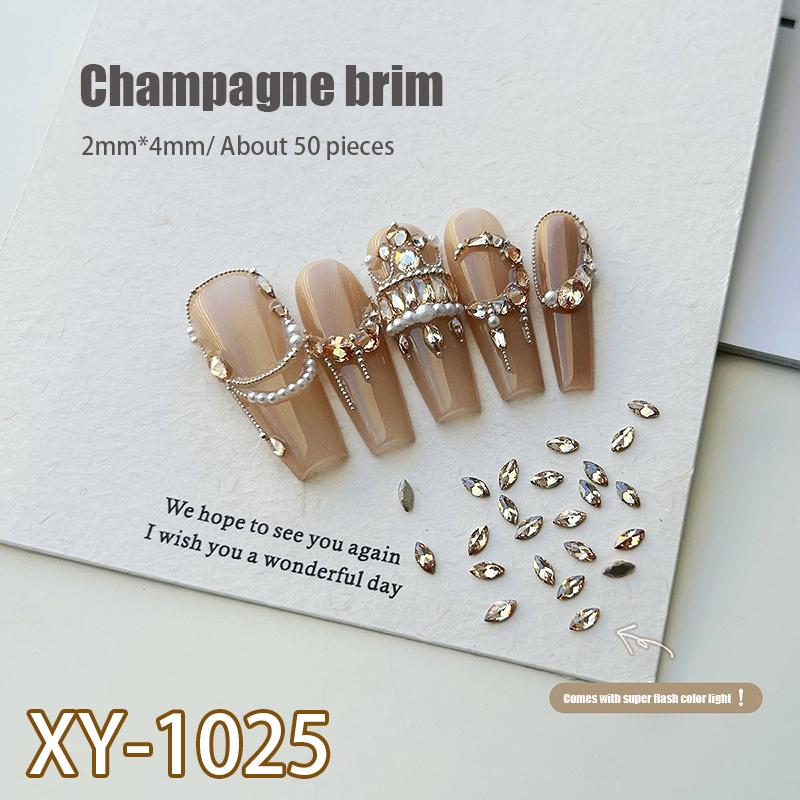 50Pcs Zircon Nail Diamond Decoration Mixed Loading Stereoscopic Nail Accessories Nail Painting Nail Salon Nail Artists