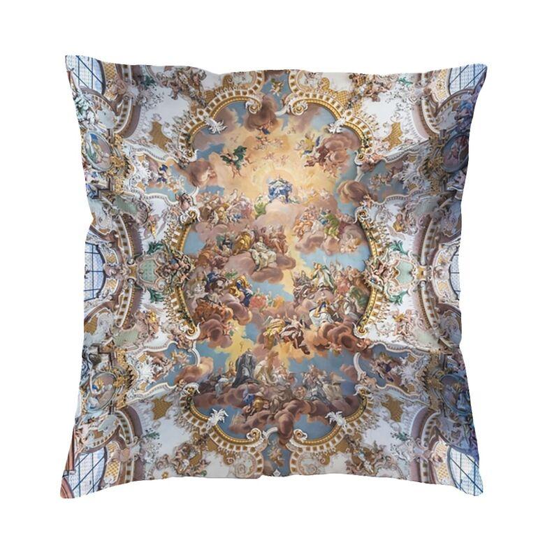 Hot Pink And Gold Baroque Floral Pattern Cushion Cover Sofa Home Decor Square Throw Pillow Case 45x45cm 30x30cm 12x12in