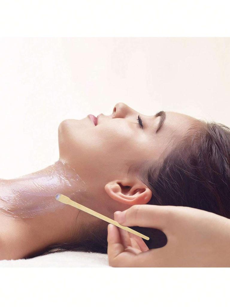 100 Pieces Wooden Wax Sticks - Body Eyebrow, Lip, Nose Small Waxing Applicator Sticks For Hair Removal And Smooth Skin Professional Spa And Home Use