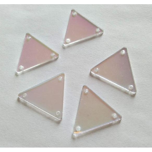 50pcs Sew On AB Crystal Rhinestones Irregular Acrylic AB Beads, Sew On Stones Crystal Strass (AB, Triangle 25MM)