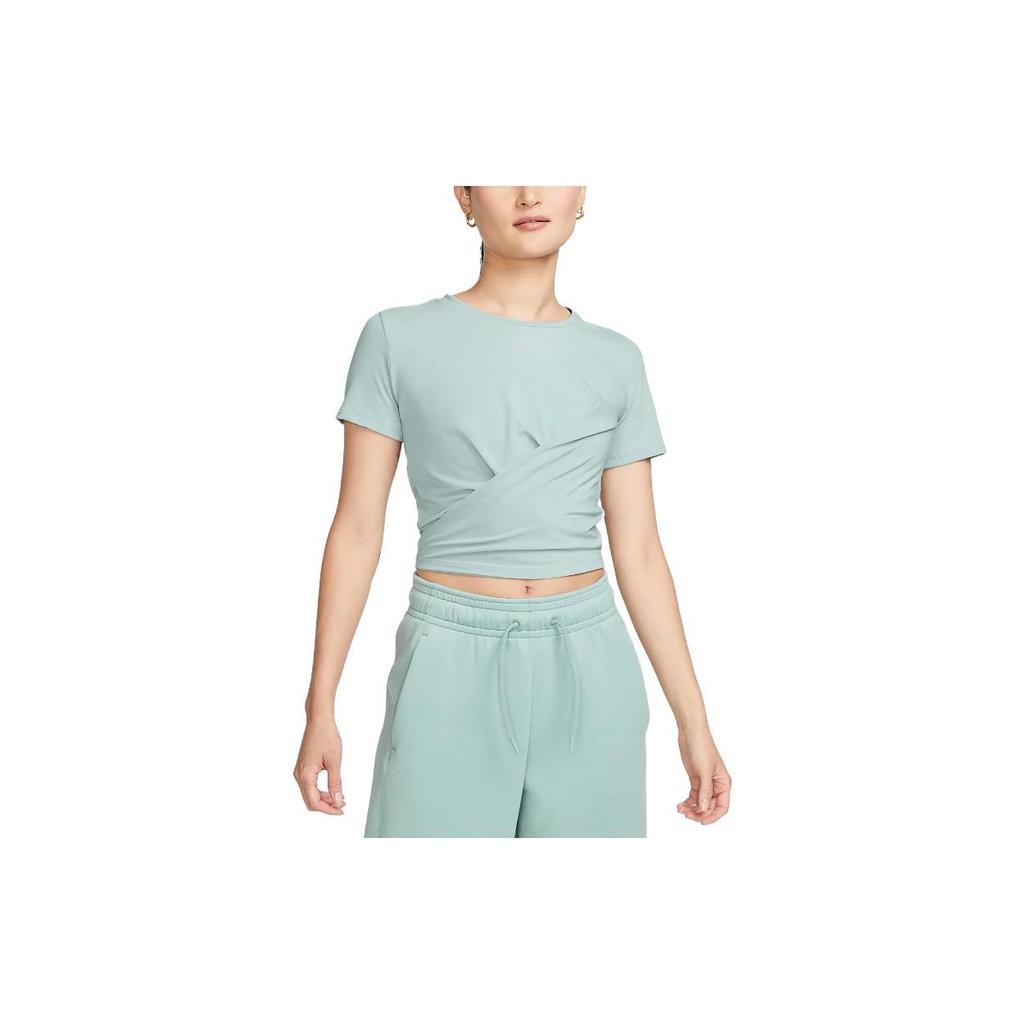 Nike Dri-FIT One Luxe Solid Logo Twist Dry Short Sleeve T-Shirt Women Tops Mineral DD4922-309