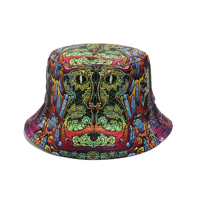 Chapeau de pêcheur Hippie Punk Rétro Flowerpower Peace Bike, Port Double Face, Design Affiche Artistique, Chapeau Seau Vibrant, Chapeau Seau Réversible Imprimé (black,One Size) noir