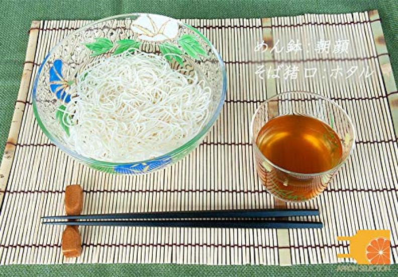 Yagi Kaiho malt glass soba choko i presentasjonseske Wisteria Kaiho, Ovn, Kyoto-stil (soba kopp) (Flytende design)