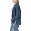Levis FW23 SilverTab Vintage Kieszeń Guzik Boczny Luźny Ścieg Szpiczasty Kołnierzyk Jeansowa Koszula z Długim Rękawem Koszule Damskie Niebieski A5977-0000