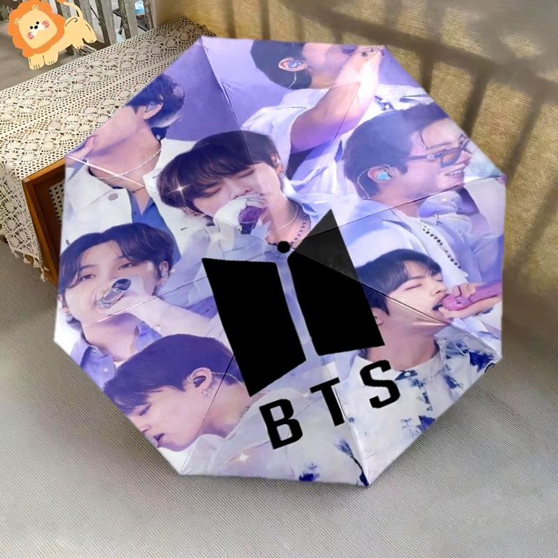 Harmony Melody: BTS's Sonic Journey Folding Umbrella Portable Suitable for All Seasons Outdoor Gift Three Folds