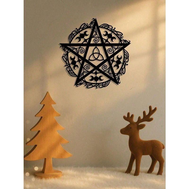 Forged Metal Wall Art Moon and Stars Gothic Boho Decor Living Room Bedroom Gift